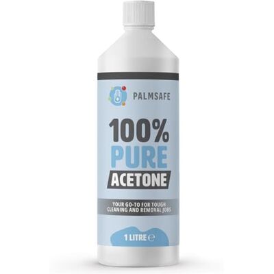 Palmsafe 1 Litre 100% Pure Acetone Super Strength Nail Polish Remover Removes Toughest Gel, Acrylics, Tips, and Glues Trusted by UK Beauty Salons Clear,Packaging may vary Palmsafe 1 Litre 100% Pure Acetone Super Strength Nail Polish Remover Removes Toughest Gel, Acrylics, Tips, and Glues Trusted by UK Beauty Salons Clear,Packaging may vary