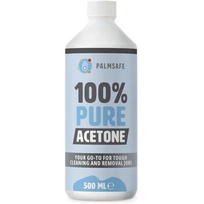 Palmsafe 500ML 100% Pure Acetone Super Strength Glue and Adhesive Remover Strips Paint, Varnish, Lacquer Degreases Tools and Equipment Palmsafe 500ML 100% Pure Acetone Super Strength Glue and Adhesive Remover Strips Paint, Varnish, Lacquer Degreases Tools and Equipment