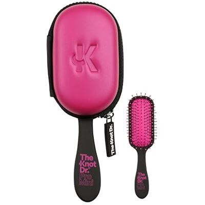 THE KNOT DR. Detangle Hair Brush Mini Hair Brush for Travel & Travel Essentials FLEXALITE™ Bristles Help Reduce Breakage & Eliminate Knots Pro Mini with Headcase, Bright Pink Fushsia THE KNOT DR. Detangle Hair Brush Mini Hair Brush for Travel & Travel Essentials FLEXALITE™ Bristles Help Reduce Breakage & Eliminate Knots Pro Mini with Headcase, Bright Pink Fushsia