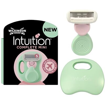 Wilkinson Sword Intuition Complete Women's Mini Razor with Travel Case, for Tricky Zones Like Bikini Line, Armpits, Knees & Ankles, with Skin Protect Gel for Smooth Shave Wilkinson Sword Intuition Complete Women's Mini Razor with Travel Case, for Tricky Zones Like Bikini Line, Armpits, Knees & Ankles, with Skin Protect Gel for Smooth Shave