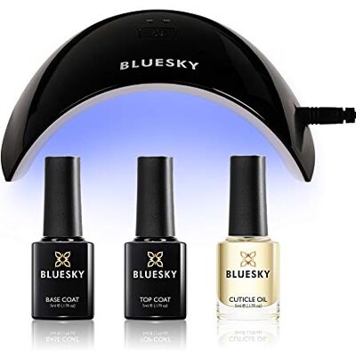 BLUESKY Gel Nail Polish Starter Kit with Professional 24W Uv Led Lamp, Top & Base Coat Set 5Ml, Cuticle Oil 5Ml BLUESKY Gel Nail Polish Starter Kit with Professional 24W Uv Led Lamp, Top & Base Coat Set 5Ml, Cuticle Oil 5Ml
