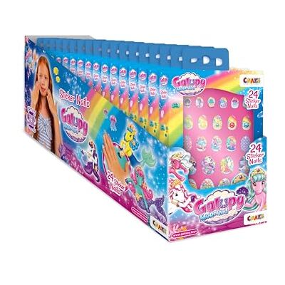 CRAZE 18 Packs of Galupy Mermaid False Nails for Girls, 24 Pieces in Various Sizes, Reusable Press-On Acrylic Nail Tips for DIY Nail Extensions, Durable Artificial Full-Cover Tips CRAZE 18 Packs of Galupy Mermaid False Nails for Girls, 24 Pieces in Various Sizes, Reusable Press-On Acrylic Nail Tips for DIY Nail Extensions, Durable Artificial Full-Cover Tips