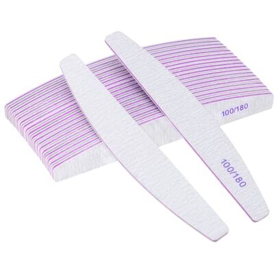 Carehabi Limes a Ongles 20 x Professional Double-Sided Reusable Nail Files 100/180 Grit for Nail Salons, DIY Nail Art at Home Carehabi Limes a Ongles 20 x Professional Double-Sided Reusable Nail Files 100/180 Grit for Nail Salons, DIY Nail Art at Home