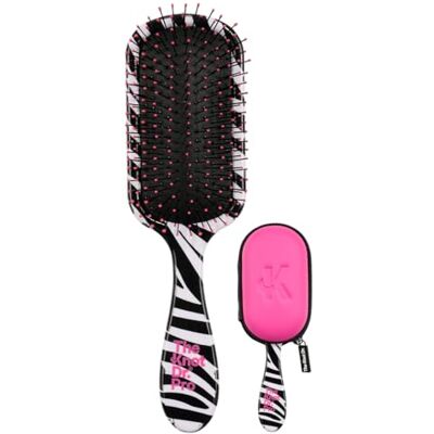 THE KNOT DR. Detangle Hair Brush Detangling Brush for Wet & Dry Hair Travel Essentials FLEXALITE™ Bristles, Reduce Breakage & Eliminate Knots Pro with Pink Headcase, Zebra Print THE KNOT DR. Detangle Hair Brush Detangling Brush for Wet & Dry Hair Travel Essentials FLEXALITE™ Bristles, Reduce Breakage & Eliminate Knots Pro with Pink Headcase, Zebra Print