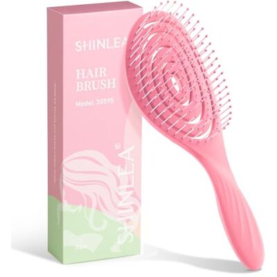SHINLEA Detangle Hair Brush, Detangling Wet Spiral Hairbrush for Women, Men, kids, Vented Detangler for Blow Drying, Glide Through Tangles For All Hair Types (Pink) SHINLEA Detangle Hair Brush, Detangling Wet Spiral Hairbrush for Women, Men, kids, Vented Detangler for Blow Drying, Glide Through Tangles For All Hair Types (Pink)
