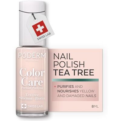 PODERM Nail Care Polish with Tea Tree Powder Pink Swiss Lab 8ML Enriched with Tea Tree, Silicon & Biotin Purifies, Clarifies & Nourishes Yellow Nails Created by a Podiatrist PODERM Nail Care Polish with Tea Tree Powder Pink Swiss Lab 8ML Enriched with Tea Tree, Silicon & Biotin Purifies, Clarifies & Nourishes Yellow Nails Created by a Podiatrist