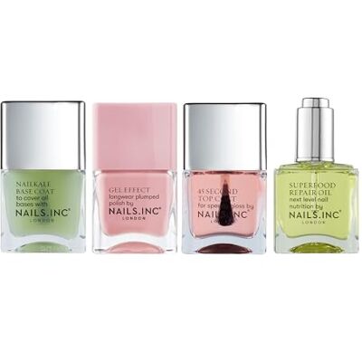 Nails Inc Manicure Me Nail Manicure Quad, Base Coat, Longwear Pink Polish, Quick Dry Top Coat, Nail Repair Oil, At Home Salon Quality Mani And Pedicures, 4 Piece Set Nails Inc Manicure Me Nail Manicure Quad, Base Coat, Longwear Pink Polish, Quick Dry Top Coat, Nail Repair Oil, At Home Salon Quality Mani And Pedicures, 4 Piece Set