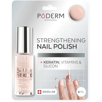 PODERM Nail Strengthener Polish Powder Pink Repairs and Strengthens Nails Damaged & Weakened by Semi-Permanent Nail Polish Biotin, Silicon and Keratin Developed by a Podiatrist in Switzerland PODERM Nail Strengthener Polish Powder Pink Repairs and Strengthens Nails Damaged & Weakened by Semi-Permanent Nail Polish Biotin, Silicon and Keratin Developed by a Podiatrist in Switzerland