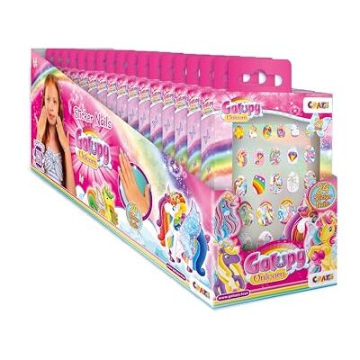 CRAZE Galupy Unicorn Sticker Nails – 432 Self-Adhesive Fake Nails for Girls with Glitter & Gem Effects, Press On Nails Set for Children CRAZE Galupy Unicorn Sticker Nails – 432 Self-Adhesive Fake Nails for Girls with Glitter & Gem Effects, Press On Nails Set for Children