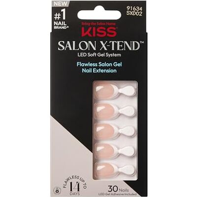 Kiss Salon X-tend Glue On Decorated Nails, Nonsense, Light White, Short Size, Almond Shape, 34 Ct. Kiss Salon X-tend Glue On Decorated Nails, Nonsense, Light White, Short Size, Almond Shape, 34 Ct.