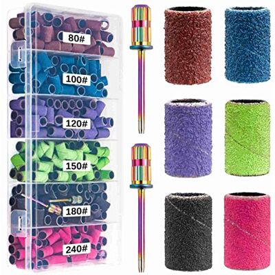 Difenni Sanding Bands for Nail Drill,300Pcs Nail Sanding Bands 80#100#120#150#180#240#Different Grits Sanding Bands with 3/32Inch Mandrel Nail Drill Bits Difenni Sanding Bands for Nail Drill,300Pcs Nail Sanding Bands 80#100#120#150#180#240#Different Grits Sanding Bands with 3/32Inch Mandrel Nail Drill Bits