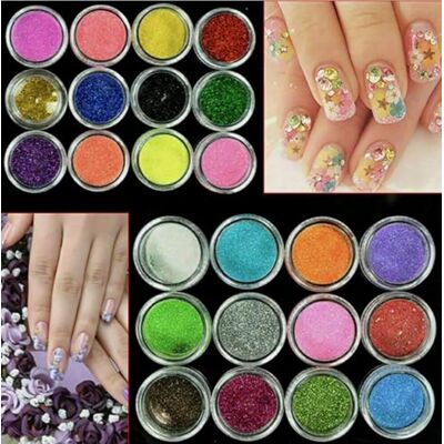 HK Online Set 18 Nail Art Glitter Powder dust Tips Decoration Mixing Device Rainbow Body Glitter & Tattoo Glitter for Scrapbooking Cards Eye Hair Makeup, Craft Glitter HK Online Set 18 Nail Art Glitter Powder dust Tips Decoration Mixing Device Rainbow Body Glitter & Tattoo Glitter for Scrapbooking Cards Eye Hair Makeup, Craft Glitter