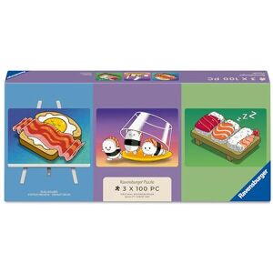 Ravensburger Kawaii Breakfast, Lunch & Dinner Puzzle & Easel Set. 3 x 100 Piece Jigsaw Puzzles for Kids Age 6+, Cute Food Anime Style Puzzles with Small Display Easel, Family Puzzle Gift Ravensburger Kawaii Breakfast, Lunch & Dinner Puzzle & Easel Set. 3 x 100 Piece Jigsaw Puzzles for Kids Age 6+, Cute Food Anime Style Puzzles with Small Display Easel, Family Puzzle Gift