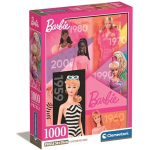 Clementoni Jigsaw Puzzle Barbie 1000 Pieces Poster Included, Puzzle For Adults 14-99 Years, Gift For Men/Women, Doll, Made In Italy, 39806 Clementoni Jigsaw Puzzle Barbie 1000 Pieces Poster Included, Puzzle For Adults 14-99 Years, Gift For Men/Women, Doll, Made In Italy, 39806
