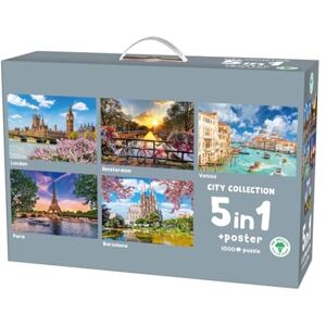 Mr. Broccoli Puzzle 5 x 1000 Pieces City Collection 5 in 1 Cities Puzzle Includes Poster FSC® 68 x 48 cm, Ochre Mr. Broccoli Puzzle 5 x 1000 Pieces City Collection 5 in 1 Cities Puzzle Includes Poster FSC® 68 x 48 cm, Ochre