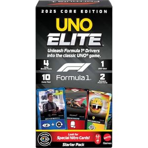 Mattel Elite Formula 1 2025 Core Edition Starter Pack Card Game with 4 Game Booster Packs & 2 Promo Cards for Kids, Fans, Families & Game Night, JLV42 Mattel Elite Formula 1 2025 Core Edition Starter Pack Card Game with 4 Game Booster Packs & 2 Promo Cards for Kids, Fans, Families & Game Night, JLV42