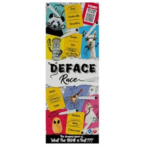 TOMY Games T73419 Deface Race, Family Card for 4 or More Players, Board Game For Adults And Kids Suitable From 8+ Years, Multicoloured TOMY Games T73419 Deface Race, Family Card for 4 or More Players, Board Game For Adults And Kids Suitable From 8+ Years, Multicoloured
