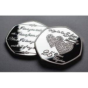 The Commemorative Coin Company On Our 25th SILVER WEDDING ANNIVERSARY Commemorative. Gift/Present Husband/Wife. 50 Years Together. Love/Celebration/Marriage The Commemorative Coin Company On Our 25th SILVER WEDDING ANNIVERSARY Commemorative. Gift/Present Husband/Wife. 50 Years Together. Love/Celebration/Marriage