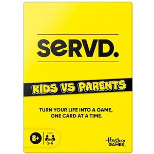 Hasbro Gaming SERVD Kids vs Parents Edition Game – Hilarious Real-Life Family Card Game for Kids, Teens, Adults – Fun Challenges – 2-6 Players – Ages 8+ English Version Hasbro Gaming SERVD Kids vs Parents Edition Game – Hilarious Real-Life Family Card Game for Kids, Teens, Adults – Fun Challenges – 2-6 Players – Ages 8+ English Version
