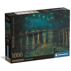 Clementoni Jigsaw Puzzle 1000 pieces Collection, Museum Collection Van Gogh Starry Night Over the Rhone, Puzzle for Adults 14-99 Years, Compact box, Made in Italy, 37095 Clementoni Jigsaw Puzzle 1000 pieces Collection, Museum Collection Van Gogh Starry Night Over the Rhone, Puzzle for Adults 14-99 Years, Compact box, Made in Italy, 37095
