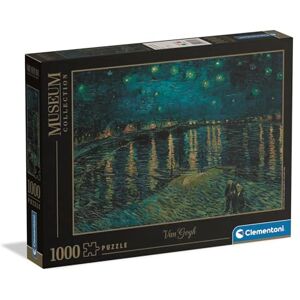 Clementoni Jigsaw Puzzle 1000 pieces, Museum Collection Starry Night Over the Rhone, Puzzle for Adults 14-99 Years, Made in Italy, 37089 Clementoni Jigsaw Puzzle 1000 pieces, Museum Collection Starry Night Over the Rhone, Puzzle for Adults 14-99 Years, Made in Italy, 37089