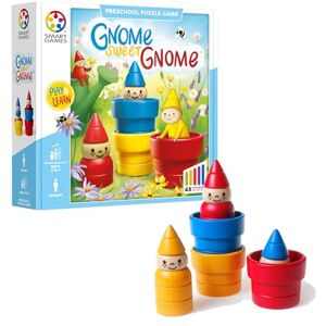 SmartGames Gnome Sweet Gnome, Wooden Puzzle Game with 48 Challenges, Ages 3 to 7 SmartGames Gnome Sweet Gnome, Wooden Puzzle Game with 48 Challenges, Ages 3 to 7