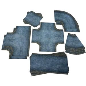 PLAYMATS Old Asphalt Roads Non-Slip Fabric 2D Road Set (Width 16.2 cm / 6.3 inches), Alt-Asfalt PLAYMATS Old Asphalt Roads Non-Slip Fabric 2D Road Set (Width 16.2 cm / 6.3 inches), Alt-Asfalt