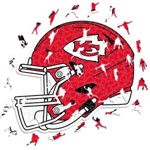 ICONIC PUZZLES Kansas City Chiefs Helmet, Wooden Puzzle officially licensed NFL, 100% Sustainable, Gift for Adults and Children, Size S, 150 Pieces ICONIC PUZZLES Kansas City Chiefs Helmet, Wooden Puzzle officially licensed NFL, 100% Sustainable, Gift for Adults and Children, Size S, 150 Pieces