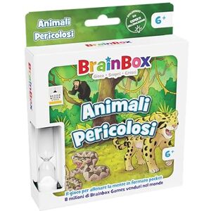 Asmodee BrainBox Dangerous Animals, Pocket Board Game, 6+ Years, 1+ Players, Italian Edition Asmodee BrainBox Dangerous Animals, Pocket Board Game, 6+ Years, 1+ Players, Italian Edition