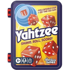 Hasbro Yahtzee Dice Game With Collapsible Cup & Storage Case Fun Family Games for Children, Teens, Adults 30 Mins 2 or More Players Ages 8+ English Version Hasbro Yahtzee Dice Game With Collapsible Cup & Storage Case Fun Family Games for Children, Teens, Adults 30 Mins 2 or More Players Ages 8+ English Version