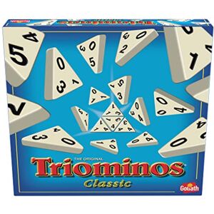 Goliath Triominos Classic: The Original Triangular Domino Game Three-Sided Domino Fun for all the Family For 2-4 Players Ages 6+, Blue Goliath Triominos Classic: The Original Triangular Domino Game Three-Sided Domino Fun for all the Family For 2-4 Players Ages 6+, Blue