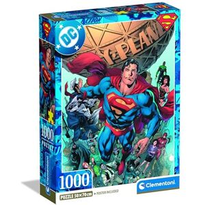 Clementoni Jigsaw Puzzle 1000 pieces, Superman DC Comics, Puzzle for Adults 14-99 Years, Compact box, 37505, Made in Italy Clementoni Jigsaw Puzzle 1000 pieces, Superman DC Comics, Puzzle for Adults 14-99 Years, Compact box, 37505, Made in Italy