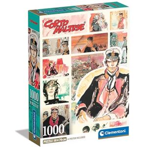 Clementoni Corto Maltese Maltese 1000 Pieces, Comic Puzzle, Author Illustrations, Vertical, Fun for Adults, Made in Italy, Multicoloured, 39807 Clementoni Corto Maltese Maltese 1000 Pieces, Comic Puzzle, Author Illustrations, Vertical, Fun for Adults, Made in Italy, Multicoloured, 39807