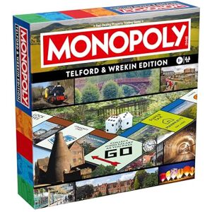 Winning Moves Telford & Wrekin Monopoly Board Game, Advance around the board and trade your way to success, gift for ages 8 plus Winning Moves Telford & Wrekin Monopoly Board Game, Advance around the board and trade your way to success, gift for ages 8 plus
