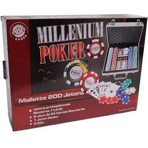 MGM GAMES Poker Chip Case with 200 Chips Multicoloured 140200 Card Game Metal 2 to 6 Players Playing Cards Board Games 11.5 g 30 cm x 21 cm MGM GAMES Poker Chip Case with 200 Chips Multicoloured 140200 Card Game Metal 2 to 6 Players Playing Cards Board Games 11.5 g 30 cm x 21 cm