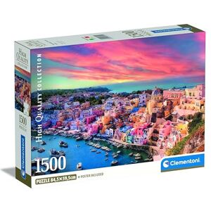 Clementoni Jigsaw Puzzle Picturesque Procida Island 1500 Pieces Compact Box, Puzzle For Adults 14-99 Years, Gift For Men/Women, Made In Italy, 31721 Clementoni Jigsaw Puzzle Picturesque Procida Island 1500 Pieces Compact Box, Puzzle For Adults 14-99 Years, Gift For Men/Women, Made In Italy, 31721