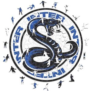 ICONIC PUZZLES Inter, Snake, Officially Licensed Wooden Puzzle, 100% Sustainable, Gift for Adults and Children, Size M, 270 Pieces ICONIC PUZZLES Inter, Snake, Officially Licensed Wooden Puzzle, 100% Sustainable, Gift for Adults and Children, Size M, 270 Pieces