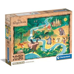 Clementoni Jigsaw Puzzle Story Maps The Jungle Book 1000 Pieces Poster Included, Puzzle For Adults 14-99 Years, Gift For Men/Women, Map, Made In Italy, 39813 Clementoni Jigsaw Puzzle Story Maps The Jungle Book 1000 Pieces Poster Included, Puzzle For Adults 14-99 Years, Gift For Men/Women, Map, Made In Italy, 39813