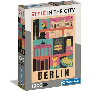 Clementoni Jigsaw Puzzle Berlin 1000 Pieces Style in the City Puzzle For Adults 14-99 Years, Gift For Men/Women, Illustrated City, Berlin, Puzzle Art, Made In Italy, 39845 Clementoni Jigsaw Puzzle Berlin 1000 Pieces Style in the City Puzzle For Adults 14-99 Years, Gift For Men/Women, Illustrated City, Berlin, Puzzle Art, Made In Italy, 39845