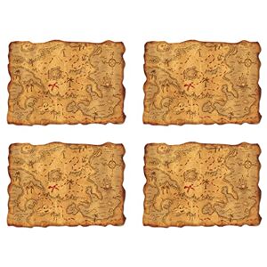 Beistle S55305AZ4 4 Piece Plastic Adventure Treasure Maps for Pirate Theme Favors, Birthday Party Games, Tan/Brown/Red Beistle S55305AZ4 4 Piece Plastic Adventure Treasure Maps for Pirate Theme Favors, Birthday Party Games, Tan/Brown/Red