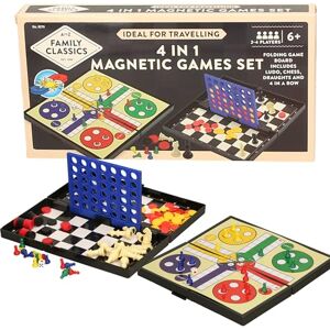 Atoz 4-in-1 Magnetic Travel Games Set, Folding Board with Ludo, Chess, Draughts and Connect Four, Ages 6+, 2-4 Players Atoz 4-in-1 Magnetic Travel Games Set, Folding Board with Ludo, Chess, Draughts and Connect Four, Ages 6+, 2-4 Players