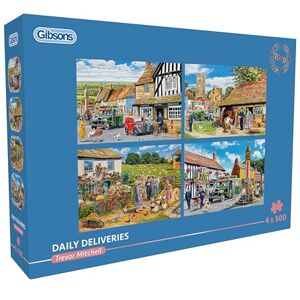 Gibsons Daily Deliveries 4 x 500 Piece Jigsaw Puzzle Set for Adults – Four Charming Nostalgic Countryside Scenes by Trevor Mitchell – Village Life Collection – Premium Multi‑Box Puzzle Gift Set Gibsons Daily Deliveries 4 x 500 Piece Jigsaw Puzzle Set for Adults – Four Charming Nostalgic Countryside Scenes by Trevor Mitchell – Village Life Collection – Premium Multi‑Box Puzzle Gift Set