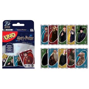 Mattel UNO Harry Potter Card Game for Kids, Adults & Parties, Collectible Deck Based on Popular Series for 2 to 10 Players, FNC42 Mattel UNO Harry Potter Card Game for Kids, Adults & Parties, Collectible Deck Based on Popular Series for 2 to 10 Players, FNC42