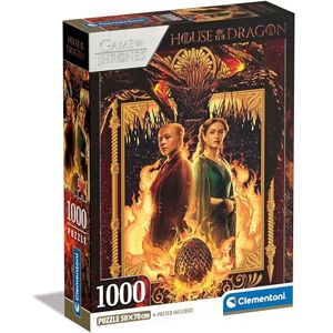 Clementoni Jigsaw Puzzle House Of The Dragon 1000 Pieces Compact Box, Poster Included, Puzzle For Adults 14-99 Years, Gift For Men/Women, Made In Italy, 39903 Clementoni Jigsaw Puzzle House Of The Dragon 1000 Pieces Compact Box, Poster Included, Puzzle For Adults 14-99 Years, Gift For Men/Women, Made In Italy, 39903