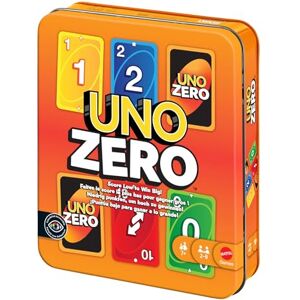 Mattel UNO Zero Card Game in Storage & Travel Tin for Kid, Adult & Family Nights & Parties, Includes Deck & Scorecard, 2 to 8 Players Ages 7+ Years, JLK16 Mattel UNO Zero Card Game in Storage & Travel Tin for Kid, Adult & Family Nights & Parties, Includes Deck & Scorecard, 2 to 8 Players Ages 7+ Years, JLK16