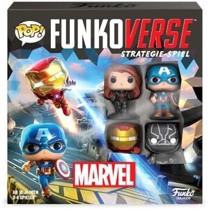 Funko Games verse: Marvel 100 4-Pack German Version Captain America, Black Widow, Iron Man And Black Panther 3'' (7.6 Cm) POP! Light Strategy Board Game For Children & Adults (Ages 10+) Funko Games verse: Marvel 100 4-Pack German Version Captain America, Black Widow, Iron Man And Black Panther 3'' (7.6 Cm) POP! Light Strategy Board Game For Children & Adults (Ages 10+)