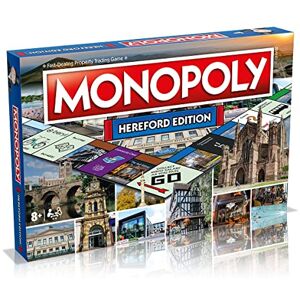 Winning Moves Hereford Monopoly Board Game, Advance to the Bull Statue, the Black and White House Museum and the Old Wye Bridge, 2–6 players makes a great gift for ages 8 plus Winning Moves Hereford Monopoly Board Game, Advance to the Bull Statue, the Black and White House Museum and the Old Wye Bridge, 2–6 players makes a great gift for ages 8 plus