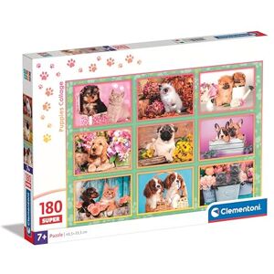 Clementoni Jigsaw Puzzle Puppies Collage 180 Pieces Supercolor Puzzle For Children 7-9 Years, Cartoon, Realistic, Animals, Gift For Boy/Girls, Puzzle For Kids, Made In Italy, 29788 Clementoni Jigsaw Puzzle Puppies Collage 180 Pieces Supercolor Puzzle For Children 7-9 Years, Cartoon, Realistic, Animals, Gift For Boy/Girls, Puzzle For Kids, Made In Italy, 29788