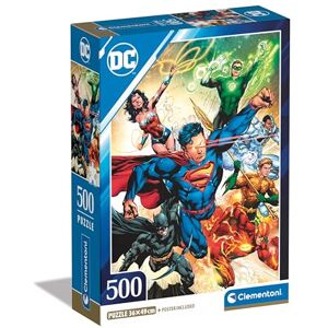 Clementoni Jigsaw Puzzle Dc Comics, Justice League 500 Pieces Poster Included, Puzzle For Adults 14-99 Years, Gift For Men/Women, Super Hero, Made In Italy, 35531 Clementoni Jigsaw Puzzle Dc Comics, Justice League 500 Pieces Poster Included, Puzzle For Adults 14-99 Years, Gift For Men/Women, Super Hero, Made In Italy, 35531