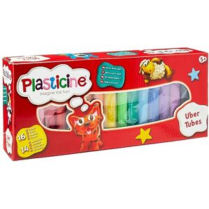 Plasticine The Original, Uber Tubes Modelling Clay 16 Vibrant Colours, Includes Cutters, Tools and Playmat, Never Dry's Out, Made with Non-Toxic Materials, Suitable for Ages 5 and Above Plasticine The Original, Uber Tubes Modelling Clay 16 Vibrant Colours, Includes Cutters, Tools and Playmat, Never Dry's Out, Made with Non-Toxic Materials, Suitable for Ages 5 and Above